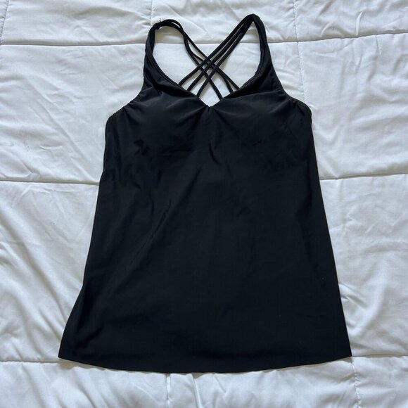 MiracleSuit X Talbots Swimsuit Top Womens 10 Light Control Tankini Black - Picture 1 of 6